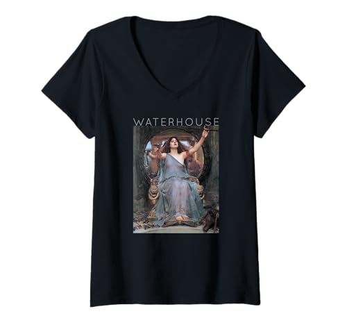Damen John William Waterhouse – Circe bietet Ulysses den Becher an T-Shirt mit V-Ausschnitt von Twisted City Art