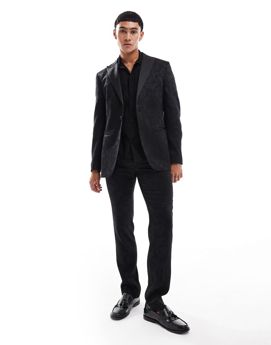 Twisted Tailor - Anzughose in Schwarz mit Blumenmuster, Kombiteil Twisted Tailor - Anzughose in Schwarz mit Blumenmuster, Kombiteil von Twisted Tailor