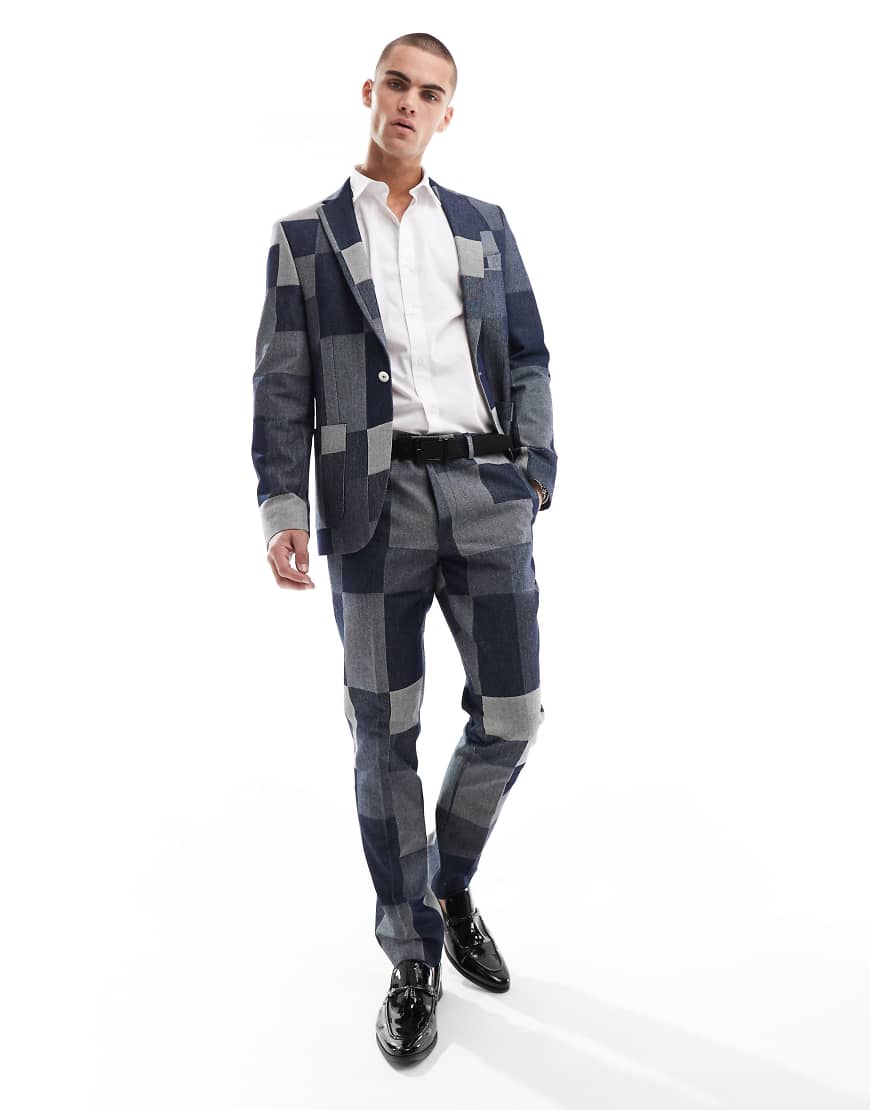 Twisted Tailor - Anzughose mit Denim-Patchwork-Design, Kombiteil-Bunt Twisted Tailor - Anzughose mit Denim-Patchwork-Design, Kombiteil-Bunt von Twisted Tailor