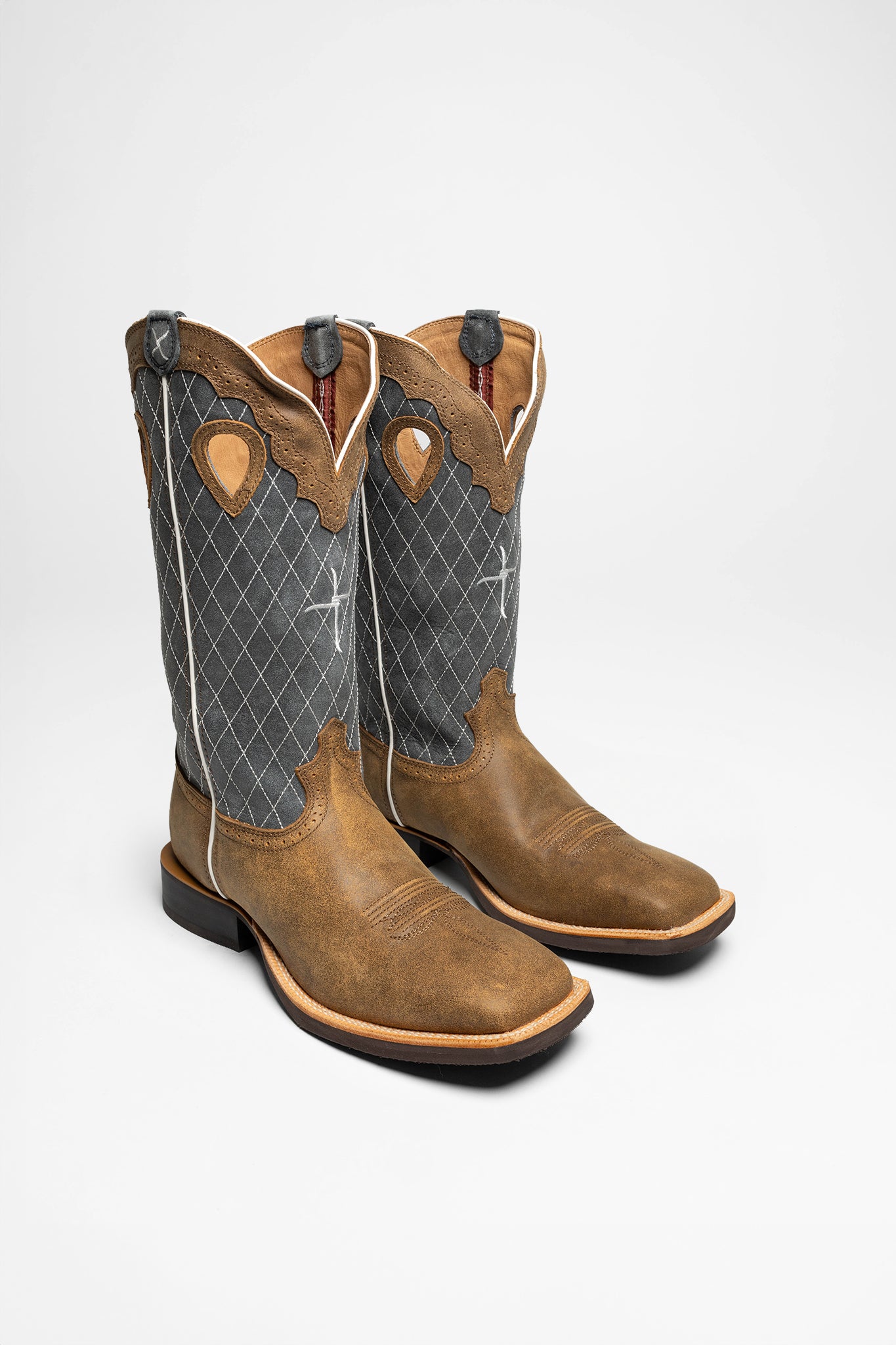 Twisted X Boots 1679 RUFF STOCK CROSS Herren Braun Blau von Twisted X Boots