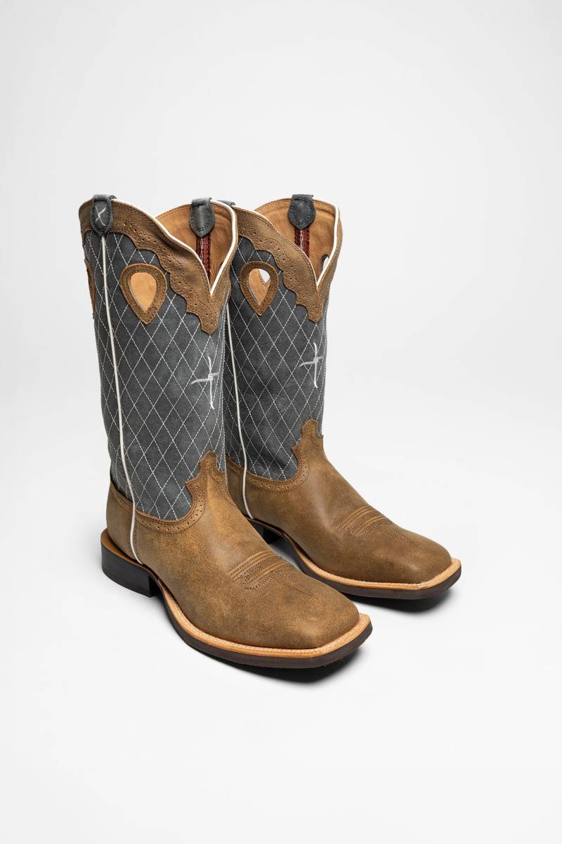 Twisted X Boots 1679 RUFF STOCK CROSS Herren Braun Blau von Twisted X Boots