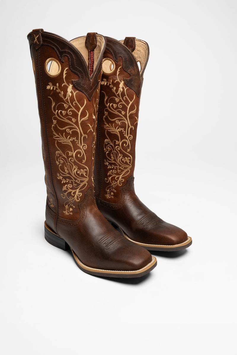 Twisted X Boots 1685 BUCKAROO FLOWER Damen Braun von Twisted X Boots