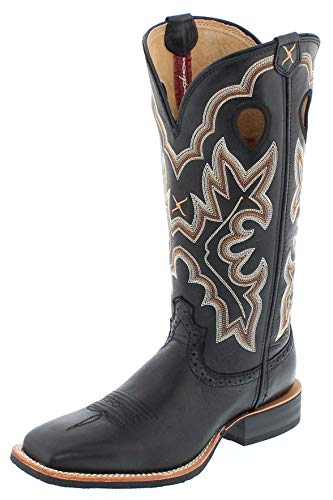 Twisted X Boots Damen Cowboy Stiefel 1781 Ruff Stock Westernreitstiefel Lederstiefel Schwarz 39 EU von Twisted X