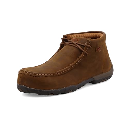 Twisted X Arbeit Schuhe Damen Stahlkappe fahren Mokassin Sattel wdmst01, Braun (Distressed Saddle), 42 von Twisted X