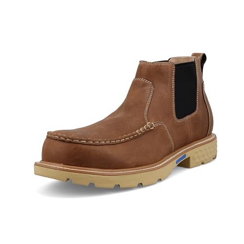 Twisted X Chelsea-Stiefel für Herren, 10,2 cm, Moc Toe Nano Toe mit CellStretch, Fuchsrot, 38.5 EU von Twisted X