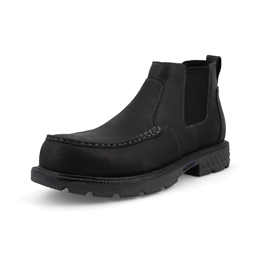 Twisted X Chelsea-Stiefel für Herren, 10,2 cm, Moc Toe Nano Toe mit CellStretch, Schwarz, 38.5 EU von Twisted X