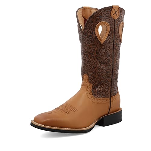 Twisted X Damen 11" Ruff Stock Westernstiefel, Tan & Tooled Brown, 39 EU von Twisted X