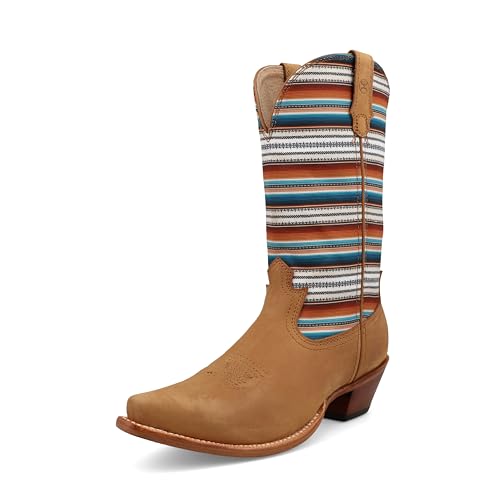 Twisted X Damen Hooey-Stiefel, 27,9 cm, modische Schnip-Toe mit Zellsohle, Inca Gold & Orange Serape, 39.5 EU von Twisted X