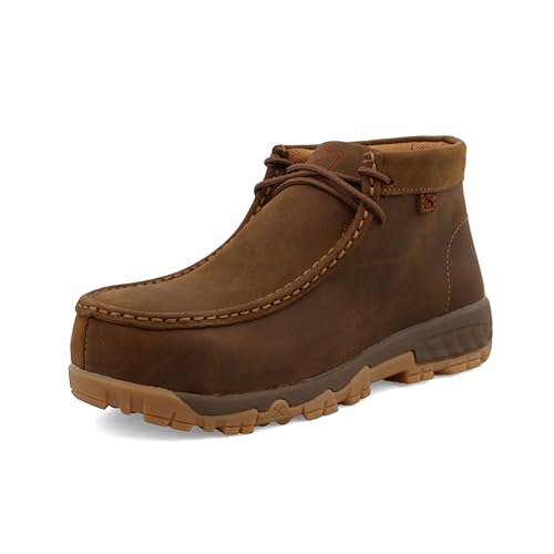 Twisted X Damen Work Chukka Driving Moc, Moc Toe Composite Toe mit CellStretch, Distressed Sattel, 37 EU Weit von Twisted X