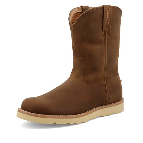 Twisted X Herren Arbeitsstiefel mit Keilsohle, 25,4 cm, runde Zehenpartie, Sattel und Sattel im Used-Look, 42 EU von Twisted X