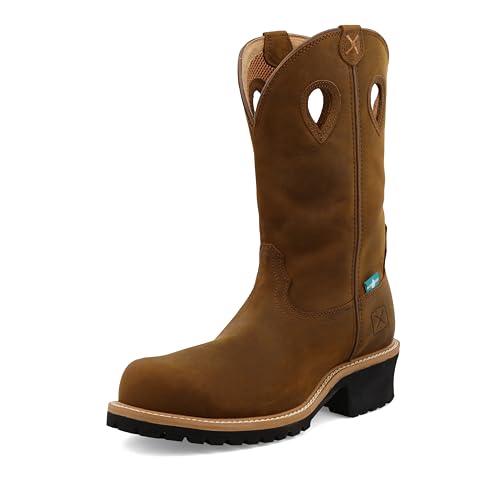 Twisted X Herren 12" Pull on Logger Boot BAU-Stiefel, Sattel und Sattel im Used-Look, 40 EU von Twisted X