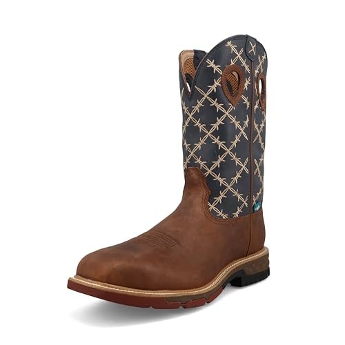Twisted X Herren 12" Western Work Boot Sicherheitsstiefel, Hazel & Navy, 43 EU Weit von Twisted X