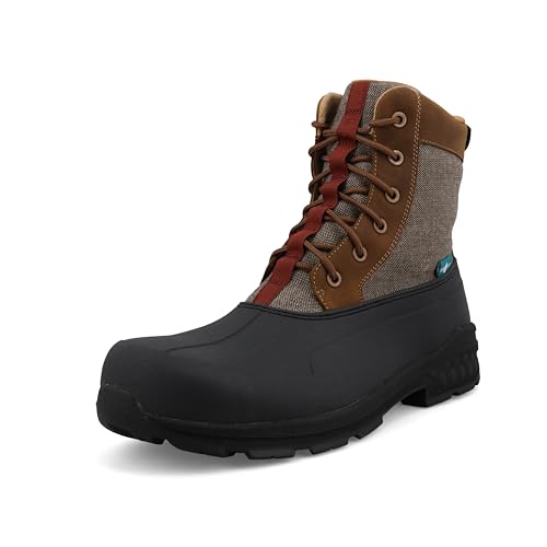 Twisted X Herren 8" Lace Up Rubber Work Boots Sicherheitsstiefel, Schwarz, Eco Dust & Distressed Sattel, 42 EU Weit von Twisted X