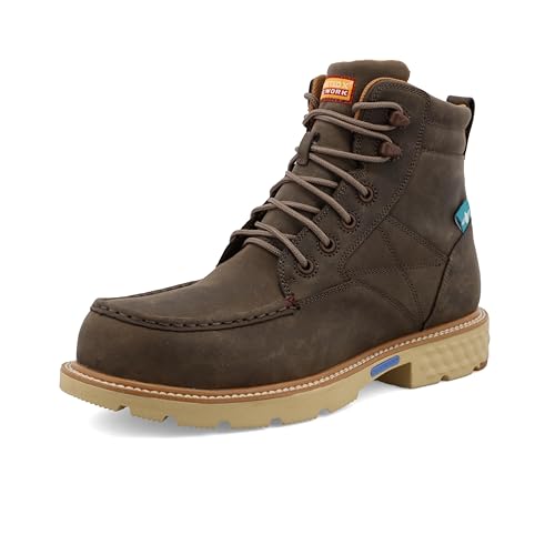Twisted X Herren Arbeitsstiefel, 15,2 cm, Moc Toe Nano Toe mit CellStretch, Shitake, Größe 41 von Twisted X