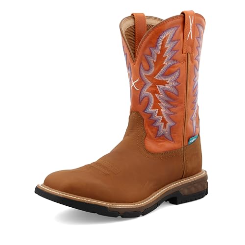 Twisted X Herren-Arbeitsstiefel, 27,9 cm, Moc Toe Nano Toe mit CellStretch, Hellbraun und Orange, 14 Wide Twisted X Herren-Arbeitsstiefel, 27,9 cm, Moc Toe Nano Toe mit CellStretch, Hellbraun und Orange, 14 Wide von Twisted X