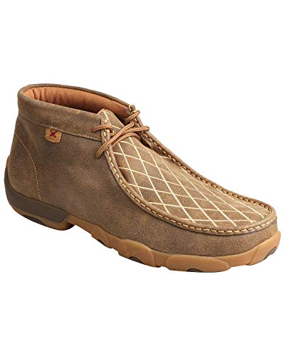 Twisted X Herren Chukka Driving Moc, Moc Toe mit CellSole, Hellbraun und bestickter Vamp, 38.5 EU von Twisted X