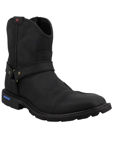 Twisted X Tech X Herren-Stiefel, 20,3 cm, breite quadratische Zehenpartie mit CellStretch und Tech X, Schwarz, 14 Wide von Twisted X