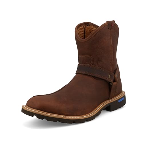 Twisted X Tech X Herren-Stiefel, 20,3 cm, breite quadratische Zehenpartie mit CellStretch und Tech X, gelbbraun, 14 Wide von Twisted X