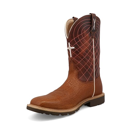 Twisted X Tech X Herren-Stiefel, 27,9 cm, breite quadratische Zehenpartie mit CellStretch und Tech X, Umbra & Baked Clay, 42 EU von Twisted X