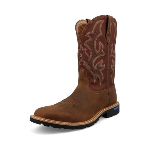 Twisted X Tech X Herren-Stiefel, 27,9 cm, breite quadratische Zehenpartie mit Tech X, Hickory, 48 EU von Twisted X