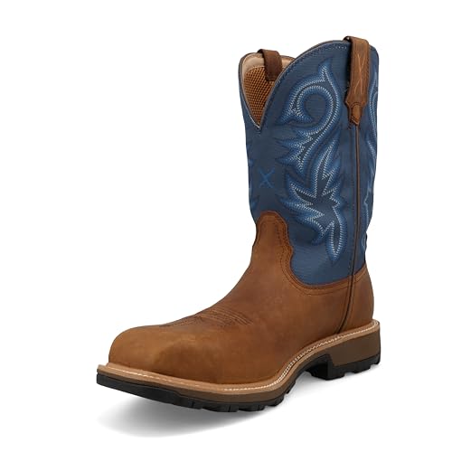 Twisted X UltraLite X Arbeitsstiefel für Herren, 27,9 cm, quadratischer Zehenbereich, Nano-Zehenbereich mit UltraLite X, Rustikales Braun und Niagara, 42 EU von Twisted X