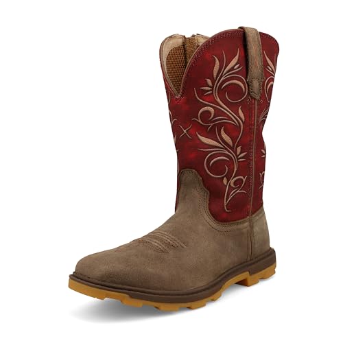 Twisted X UltraLite X Damenstiefel, quadratischer Zehenbereich, UltraLite X, 25,4 cm, Bomber & Scarlet, 38.5 EU Weit von Twisted X