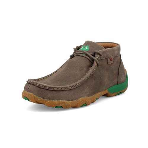 Twisted X Unisex-Kinder Driving Moc Chukka-Stiefel, Deep Taupe & Kelly Green von Twisted X