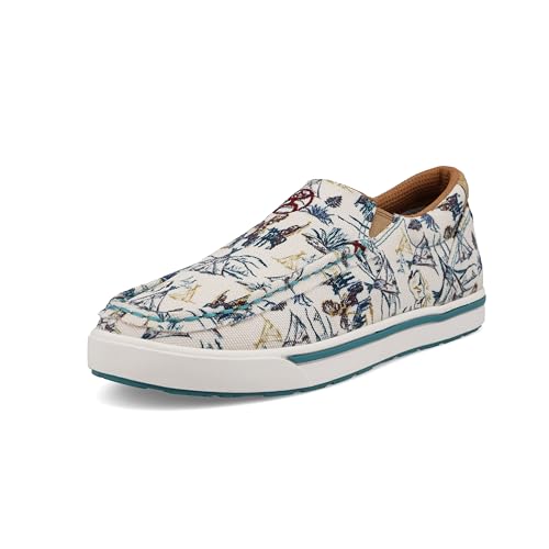 Twisted X Unisex-Kinder Hooey Slip on Loper Bootsschuh, Elfenbein und Türkis Twisted X Unisex-Kinder Hooey Slip on Loper Bootsschuh, Elfenbein und Türkis von Twisted X