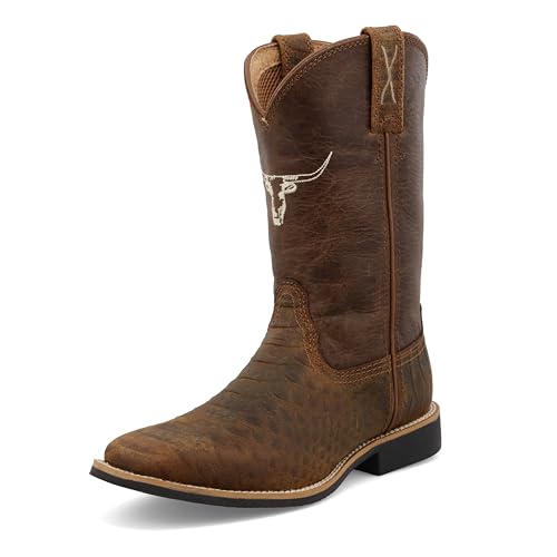 Twisted X Unisex-Kinder Top Hand Westernstiefel, Hellbraun und Schokoladenbraun von Twisted X