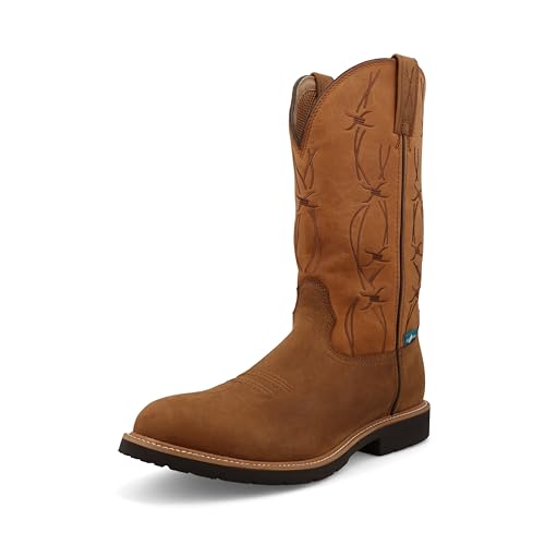 Twisted X Western-Arbeitsstiefel für Herren, 30,5 cm, runde Zehenpartie mit Zell-Stretch, Toffee & Sudan Brown, 14 Wide von Twisted X
