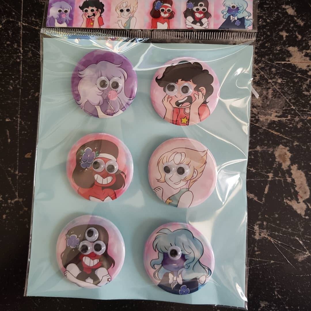steven Universe Googly Eye Buttons von TwistedSketch