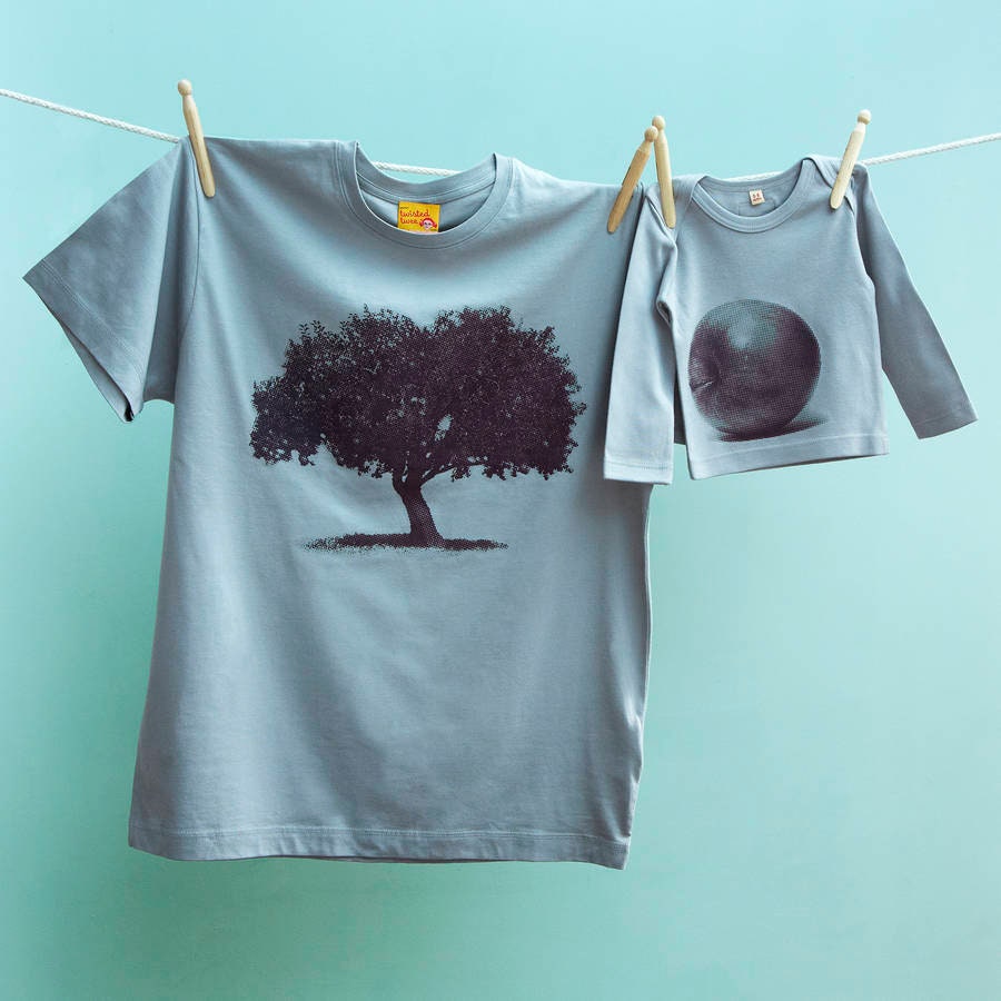 Apfelbaum-T-Shirt Mit Passendem Apfel-T-Shirt Für Vater Und Tochter/Sohn Im Partnerlook von TwistedTweeLtd