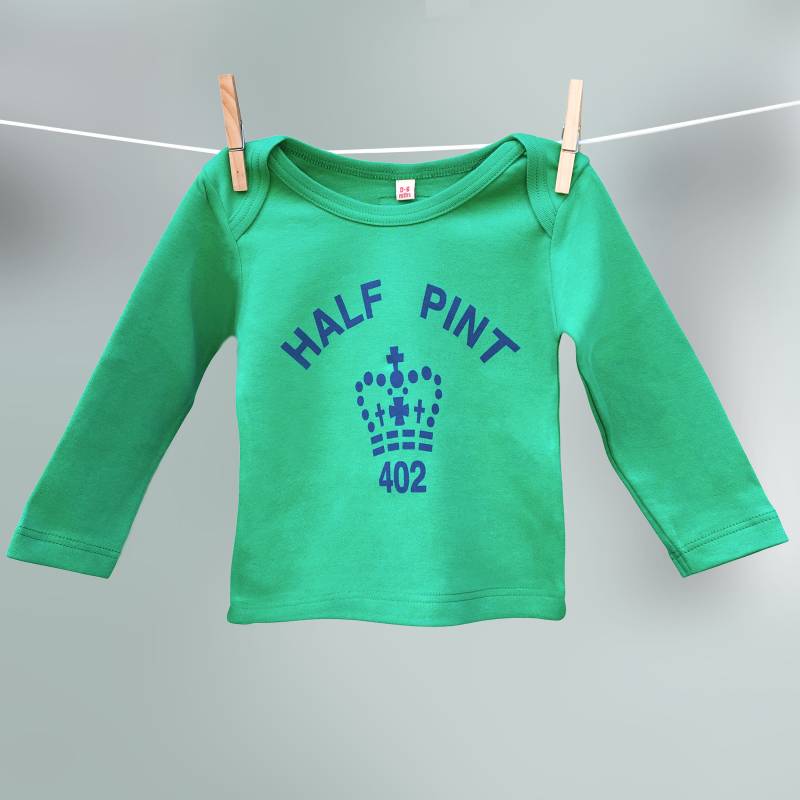 Half Pint Tshirt Grün Und Marine Für Sohn Oder Tochter - Bio-Baumwolltop von TwistedTweeLtd