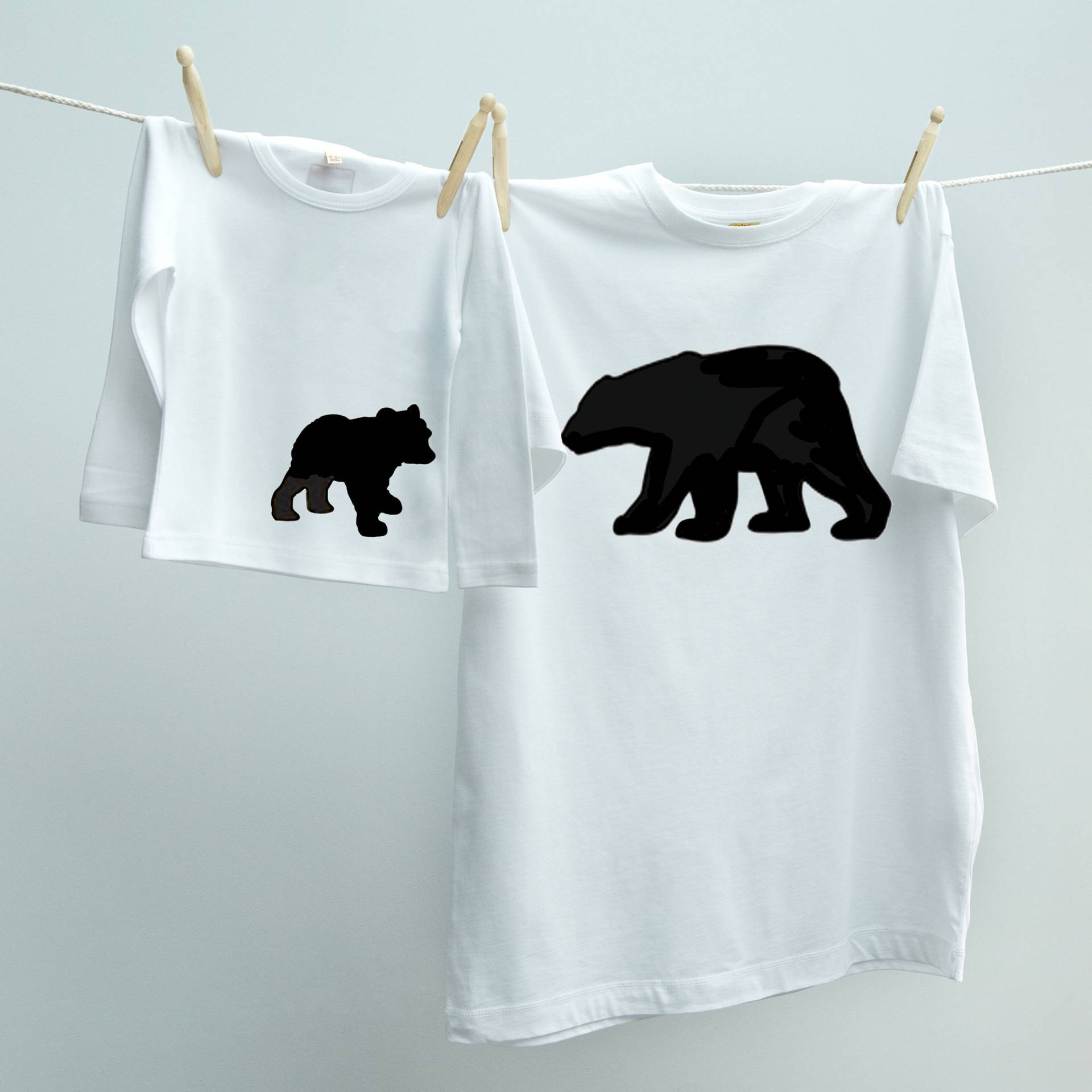 Vater Tochter/Sohn Bär Und Bärenjunges T-Shirt Set in Weiß von TwistedTweeLtd