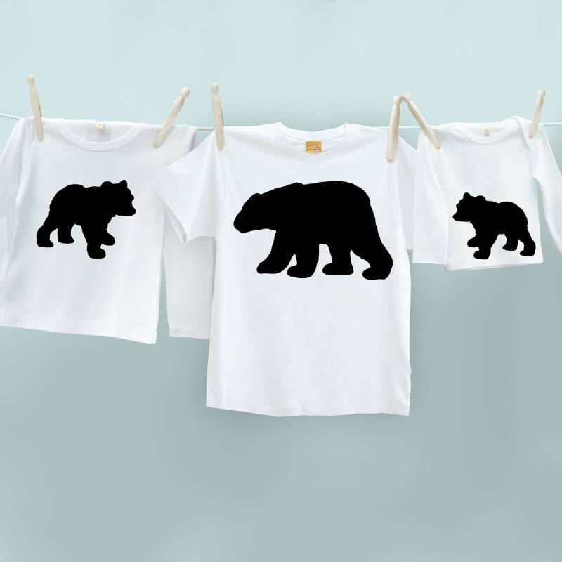 Vater Tochter/Sohn Bär Und Bärenjunges T-Shirt Set in Weiß von TwistedTweeLtd