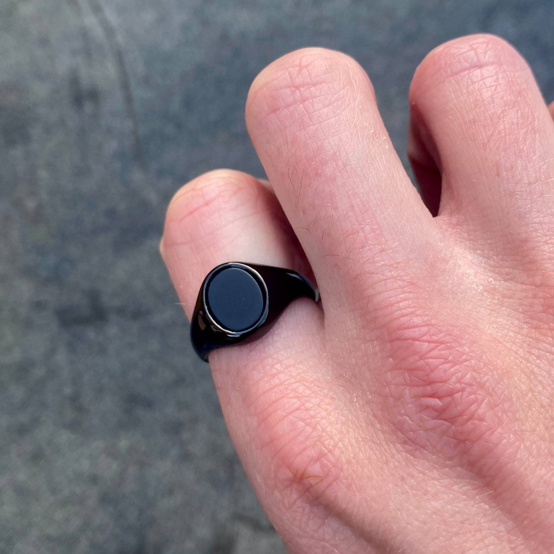 Herrenring Schwarzer Onyx Siegelring Ring - Männer Herrensiegelring Ringe Für Schwarz Herrenschmuck von Twistedpendant