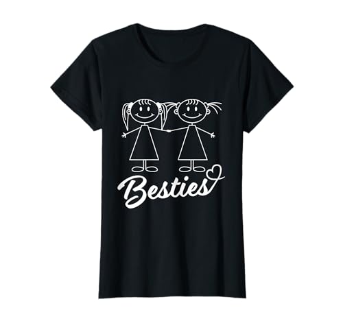 Zwei süße Besties Girls 2 BFF Friends Zwillinge Schwestern Zeichnung T-Shirt von Two Cute Besties Girls 2 BFF Friends Twins Sisters