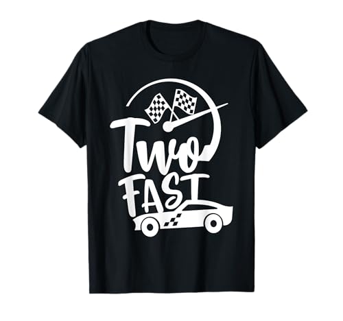 Zwei schnelle Birthday Boy 2 Rennwagen mit zwei Rennwagen zum 2. Geburtstag T-Shirt Zwei schnelle Birthday Boy 2 Rennwagen mit zwei Rennwagen zum 2. Geburtstag T-Shirt von Two Fast Birthday Decor Racing Car Flag Boys Tee