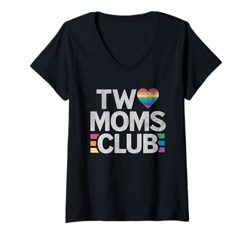 Damen LGBT Muttertag - Two Moms Club Gay Pride Monat T-Shirt mit V-Ausschnitt Damen LGBT Muttertag - Two Moms Club Gay Pride Monat T-Shirt mit V-Ausschnitt von Two Moms Are Better Than One Apparel