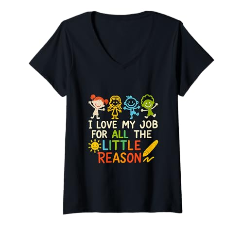 Damen Alles kleine Gründe T-Shirt mit V-Ausschnitt Damen Alles kleine Gründe T-Shirt mit V-Ausschnitt von Two Suns