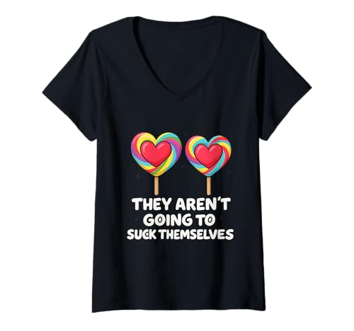 Damen Spectrum Heart Sweets Humor T-Shirt mit V-Ausschnitt Damen Spectrum Heart Sweets Humor T-Shirt mit V-Ausschnitt von Two Suns