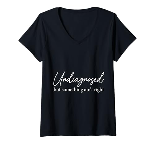 Damen Unerkannt doch irgendwas stimmt Nicht Spruch T-Shirt mit V-Ausschnitt von Two Suns