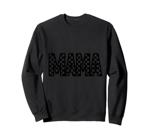 Mama Schachbrett Schrift Retro Sweatshirt von Two Suns