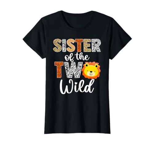 Sister of the Two Wild Baby Löwe 2. Geburtstag Junge Mädchen T-Shirt von Two Wild Birthday Shirts Family Animal Safari Zoo