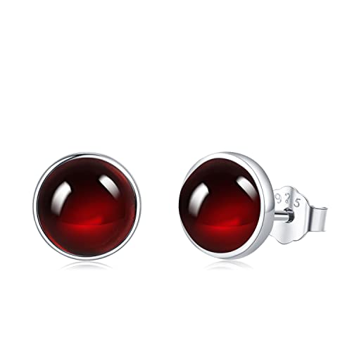 Januar Geburtsstein Ohrringe 925 Sterling Silber Granat Ohrstecker Schmuck Valentinstag Muttertag Geburtstags Geschenk für Frauen Mädchen Freundin von TwoAnts