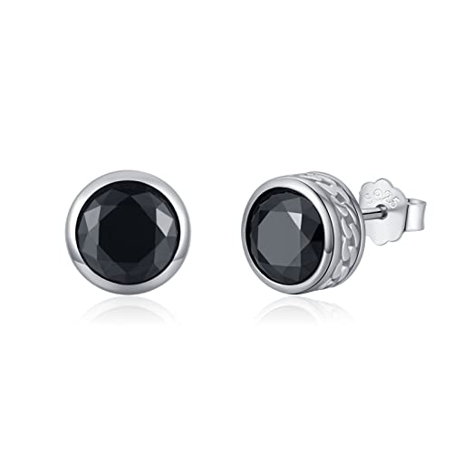 Schwarze Ohrringe 925 Sterling Silber Kleine Unisex Schwarze Ohrstecker Vintage Hip Hop Gothic Ohrringe Schmuck Geschenke Männer Männer Frauen von TwoAnts