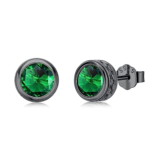 Smaragd Ohrringe für Herren 925er Sterling Silber kleine Ohrstecker mit Geburtsstein Mai Gothic Schmuck Geburtstags Geschenk für Damen Smaragd Ohrringe für Herren 925er Sterling Silber kleine Ohrstecker mit Geburtsstein Mai Gothic Schmuck Geburtstags Geschenk für Damen von TwoAnts