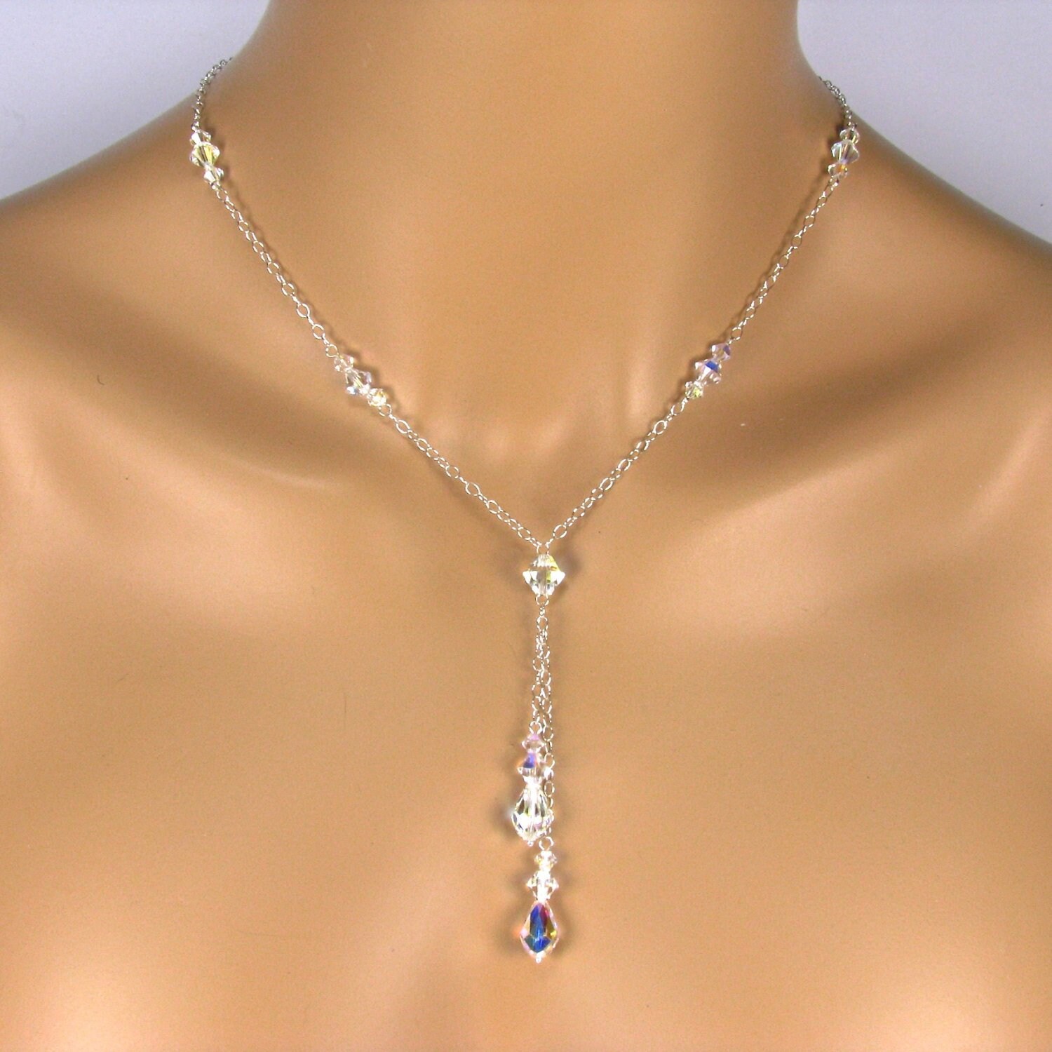 Kristall Lariat & Y Halskette | Tropfen Hochzeitstag Schmuck Hintergrund Braut Kette Für Low Back Kleid Sterling Silber Nickelfrei Stacey Kristall Lariat & Y Halskette | Tropfen Hochzeitstag Schmuck Hintergrund Braut Kette Für Low Back Kleid Sterling Silber Nickelfrei Stacey von TwoBeWedJewelry