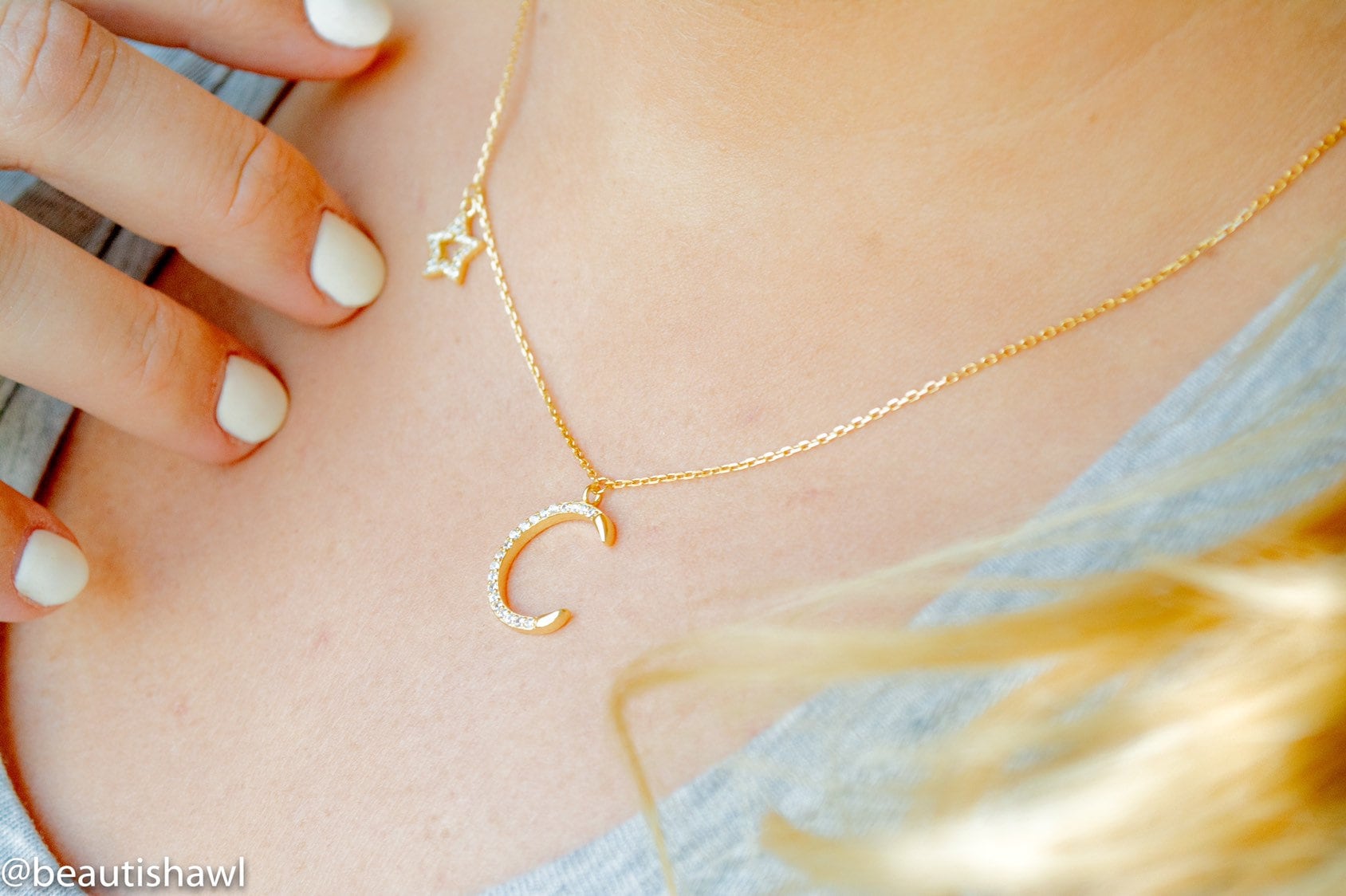 Mond Halskette | Stern 14Kt Rose Vergoldete Mond-Stern-Halskette Sterling Silber Mond Halskette | Stern 14Kt Rose Vergoldete Mond-Stern-Halskette Sterling Silber von TwoCaliBoys