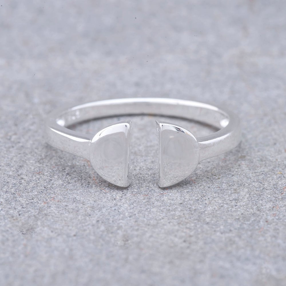 Doppel Halbkreis Offen Silber Ring Doppel Halbkreis Offen Silber Ring von TwoDotsJewellery
